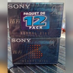 Sony Hi-Fi 90 Normal Bias Cassette Pack - New Sealed 12 Pack